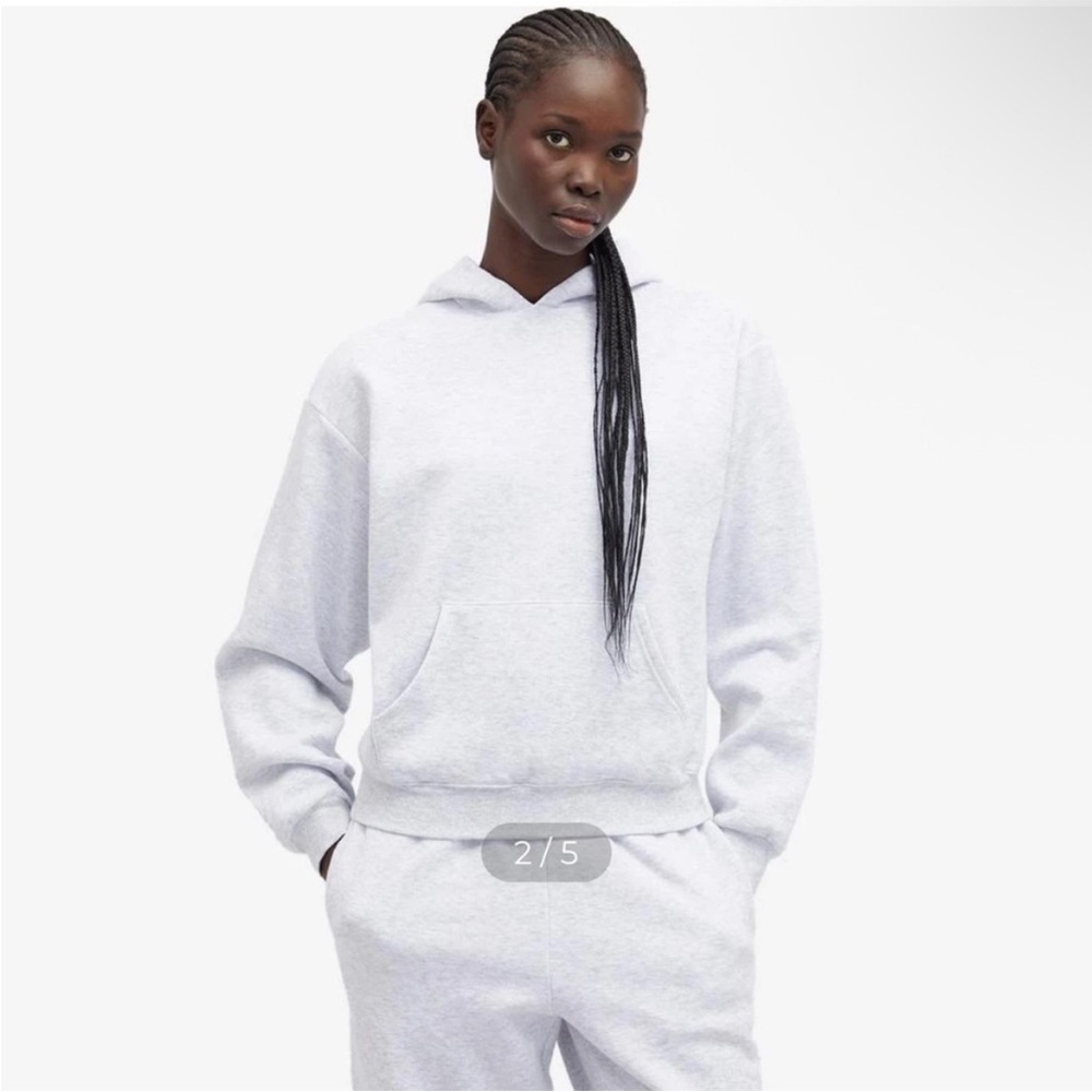 Skims Cotton Fleece Classic Hoodie Light Heather Gray